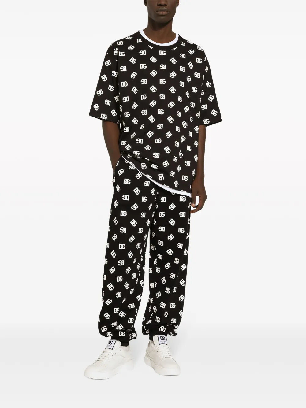 Dolce & Gabbana Playera Con Monograma Estampado | Negro | FARFETCH MX