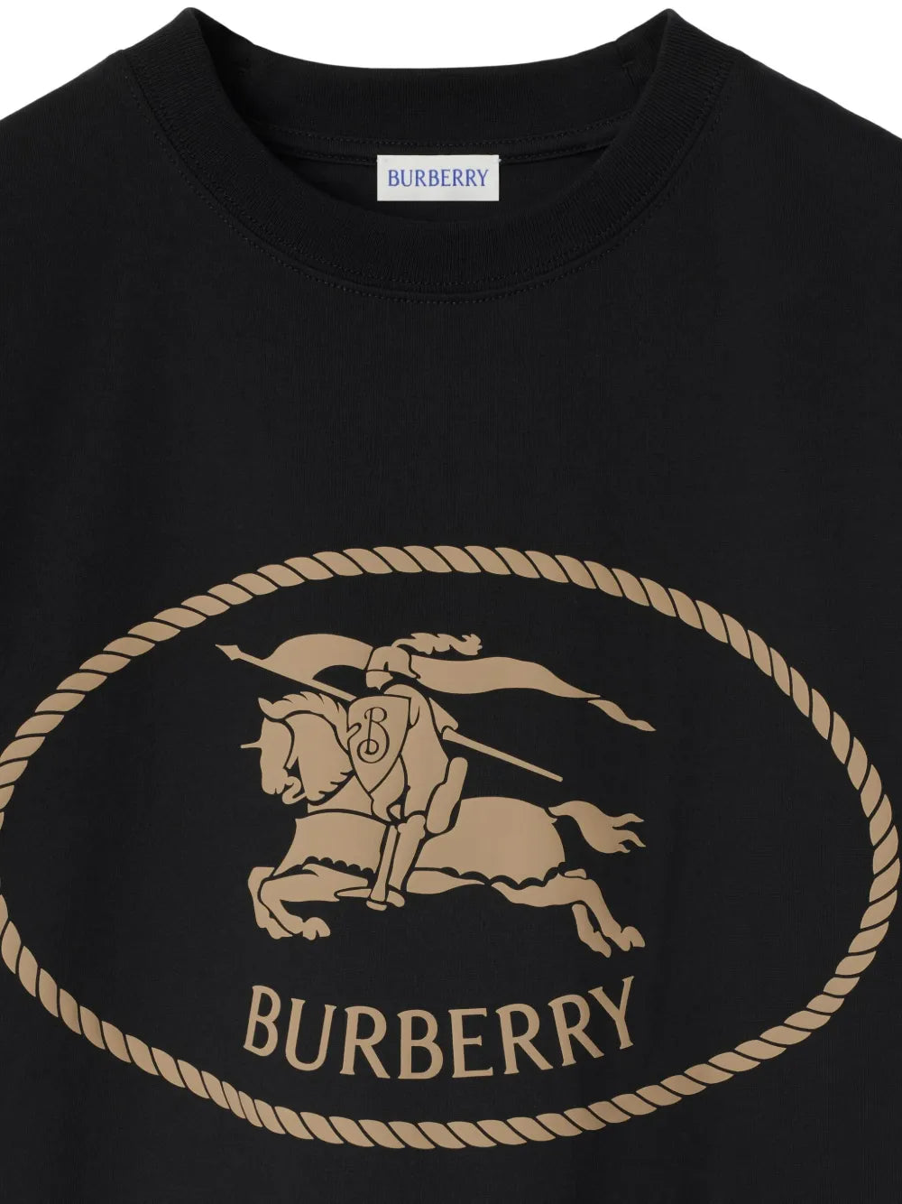 Burberry Playera De Algodón Con Sello Knight | Negro | FARFETCH MX