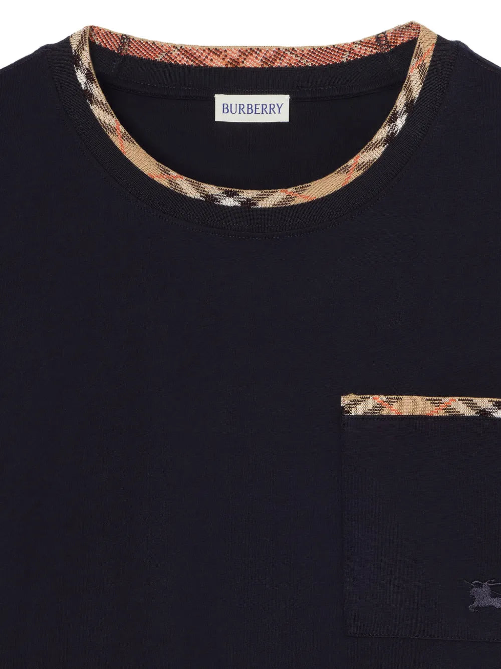 Burberry Playera De Algodón Con Ribete Check | Azul | FARFETCH MX