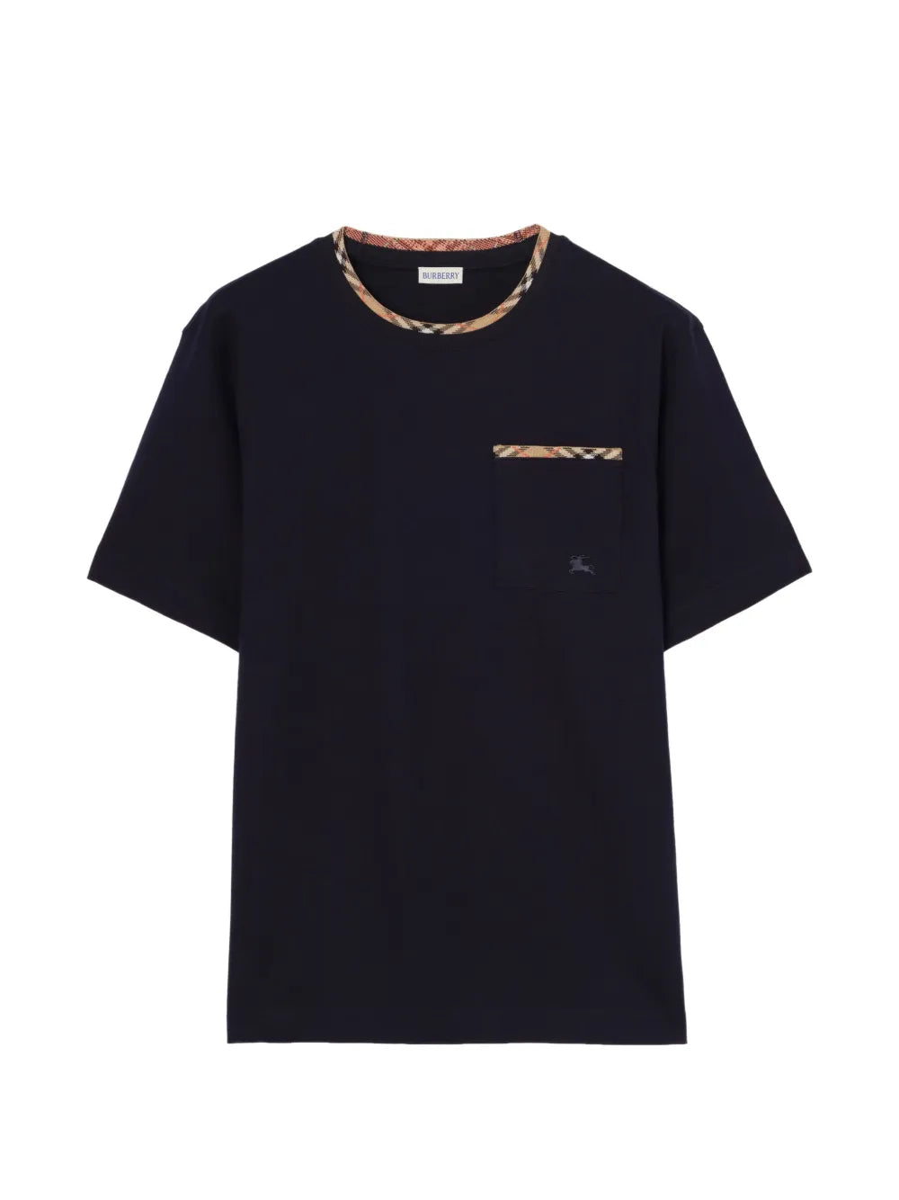 Burberry Playera De Algodón Con Ribete Check | Azul | FARFETCH MX